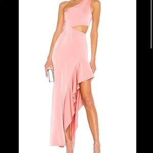 NBD Silk Pink One Shoulder Dress